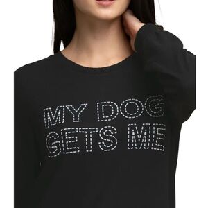 ✨$8 CLEAR-OUT✨ Ricki's My Dog Gets Me Long Sleeve Sweatshirt Sweater Top Black